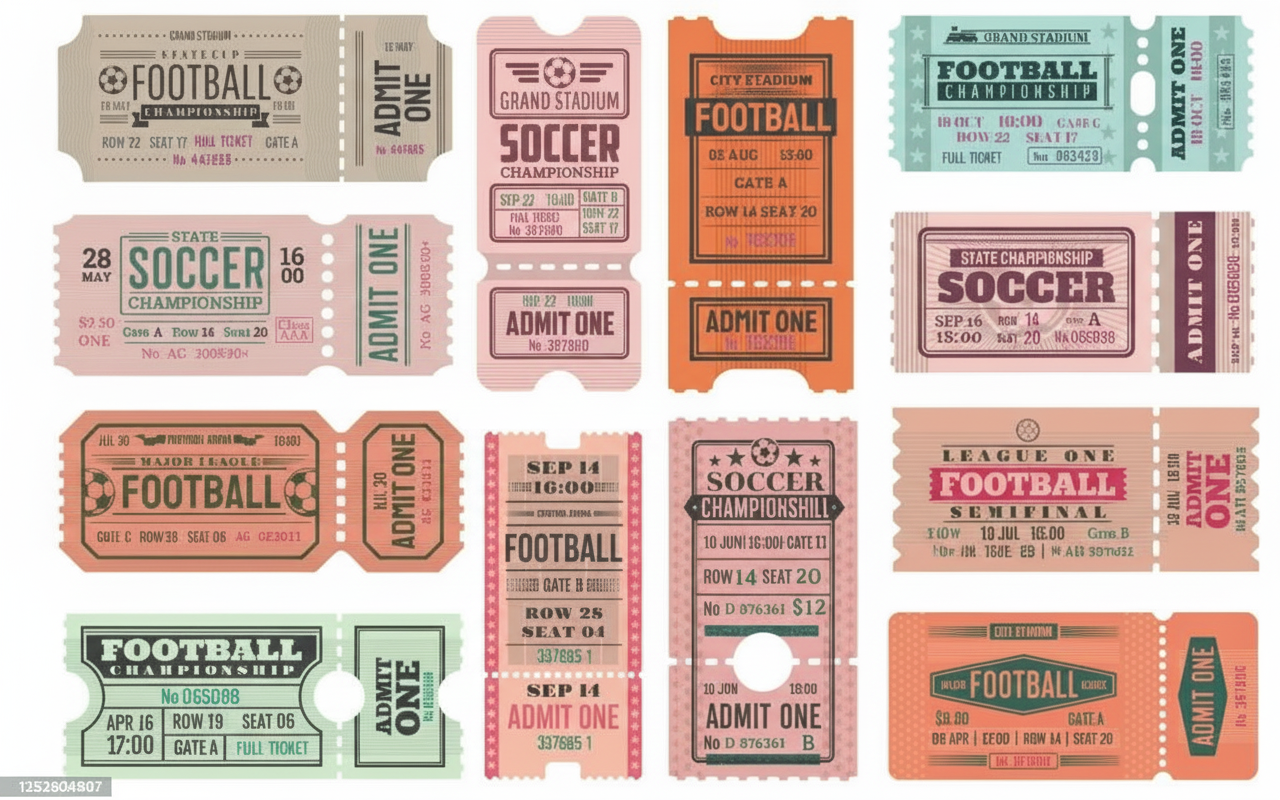 LÁMINA TICKETS PARTIDOS INGLESES