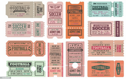 LÁMINA TICKETS PARTIDOS INGLESES